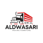 Black and Red Flat Illustrated Trucking Cargo Service Logo